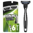 thumbnail image 1 of Gillette Mach3 Disposable Razors for Men, 6 Count, Designed for Sensitive Skin, 1 of 3