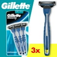 thumbnail image 1 of Gillette Mach3 Men’s Disposable Razors, 3 Count, Blue, 1 of 7