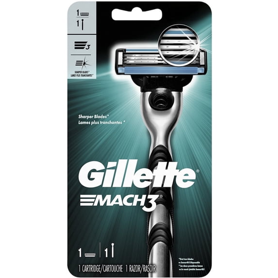 Gillette Mach3 Men's Razor, Handle & 1 Blade Refill 1 ea (Pack of 6)