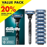 Gillette Mach3 Mens Razor Handle with 10 Blade Refills