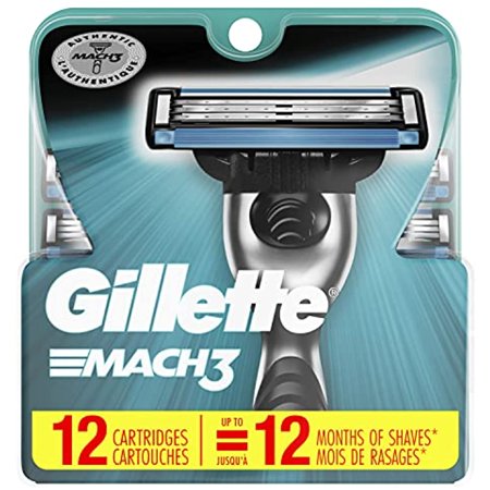 Gillette Mach3 MenS Razor Blade Refills, 12 Count
