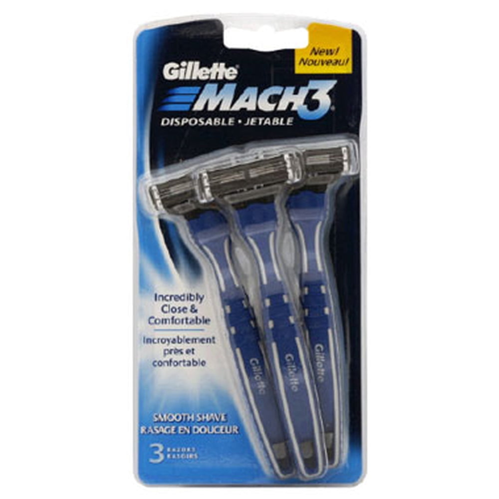 Gillette Mach3 Mens Disposable Razors for Smooth Shave (Pack of 6 ...