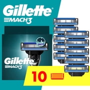 Gillette Mach3 Mens Razor Blades, 10 Blade Refills
