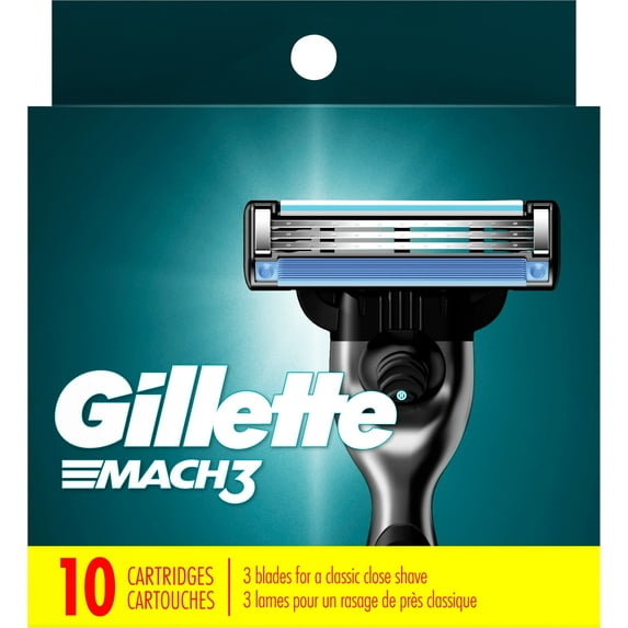 Gillette Mach3 Mens Razor Blade Refill Cartridges, 10 ct