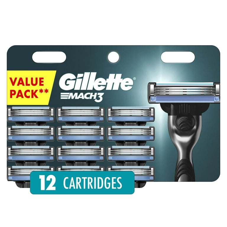 Gillette Mach3 Men's Razor Blades Refill, 12 Ct - Stronger-Than