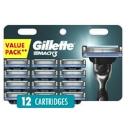 Gillette Mach3 Razor Blade Refill ,Manual Razor Men , 12 count