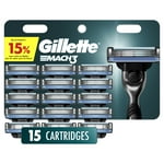 Gillette Mach3 Razor Blades for Men, 3-Blade Razor Refills, 15 Count