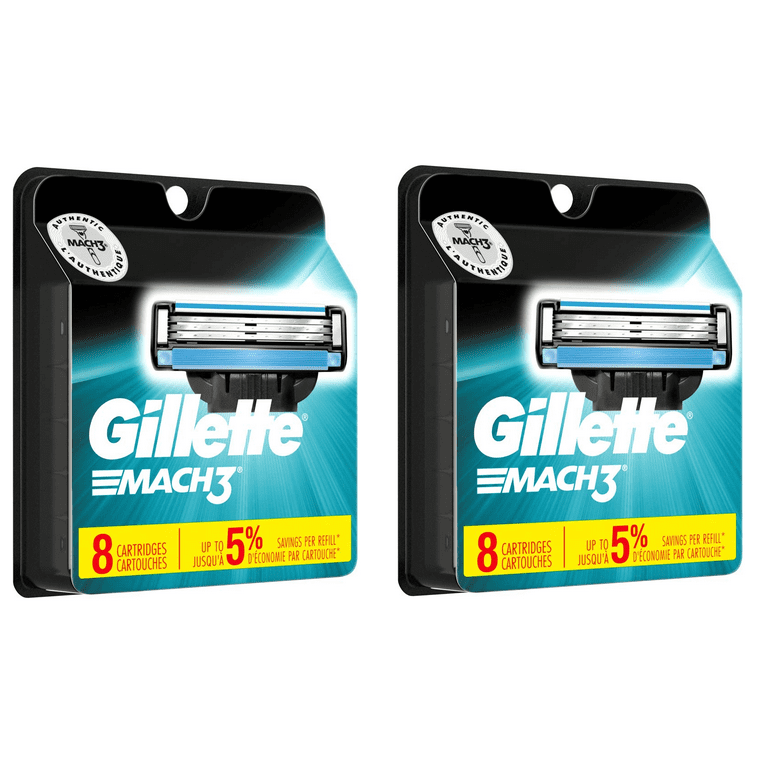 Gillette Mach3 Refill Razor Blade Cartridges 16 Count (8x2
