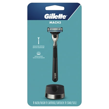 Gillette Mach3 Signature Edition Razor Handle, Stand, and 1 Blade Refill