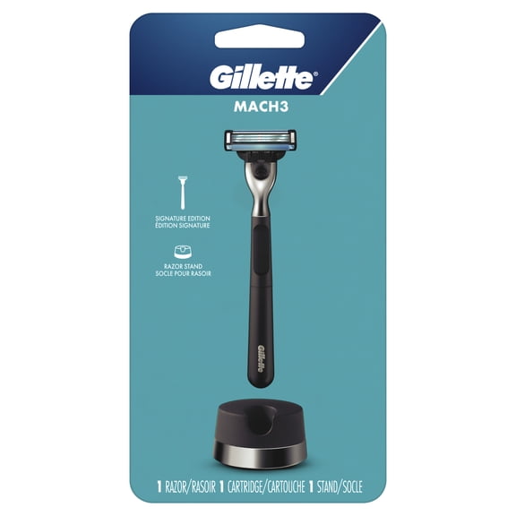Gillette Mach3 Signature Edition Razor Handle, Stand, and 1 Blade Refill