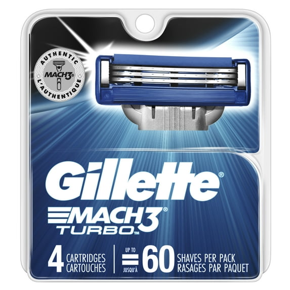 Gillette Mach3 Turbo Mens Razor Blades (Choose Count)
