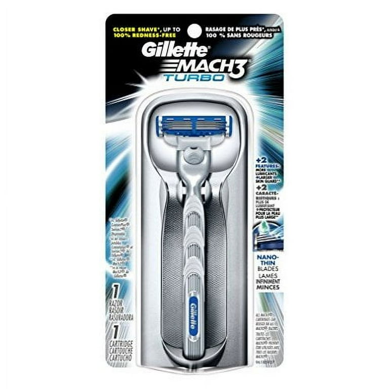 Gillette Mach3 Turbo Men's Razor with 2 Refill Heads