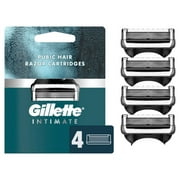 Gillette Male Intimate Groin Razor Cartridges, 4 Razor Blade Refills, Blue