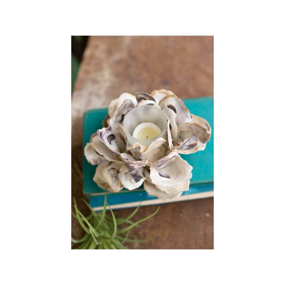 Seaside Bloom Reclaimed Oyster Shell Flower Votive Holder