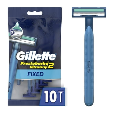 Gillette Prestobarba2 UltraGrip Fixed Men's Disposable Razors, Blue, 10 Count