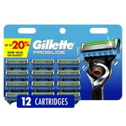 Gillette Pro Glide Men's Razor Blades, 12 Blade Refills, Blue