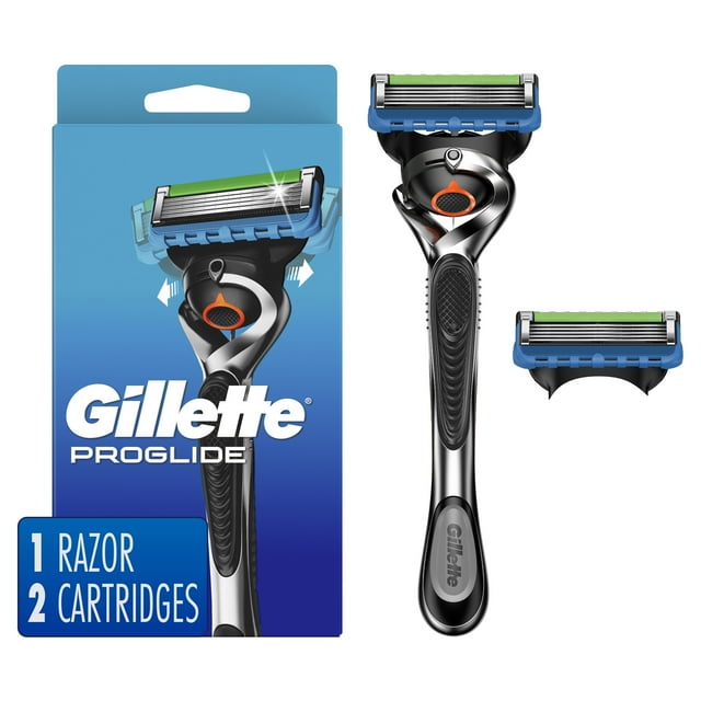 Gillette ProGlide Men's Razor Handle + 2 Blade Refills, Multi-Color