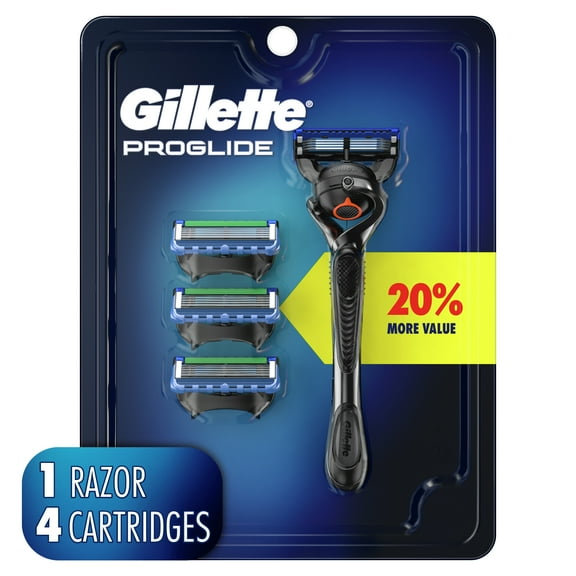 Gillette ProGlide Men's Razor Handle + 4 Blade Refills