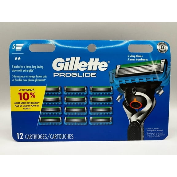 Gillette ProGlide Razor Refills for Men, 12 Razor Blade Refills