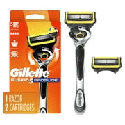 Gillette ProGlide Shield Men's Razor Handle + 2 Blade Refills, Silver