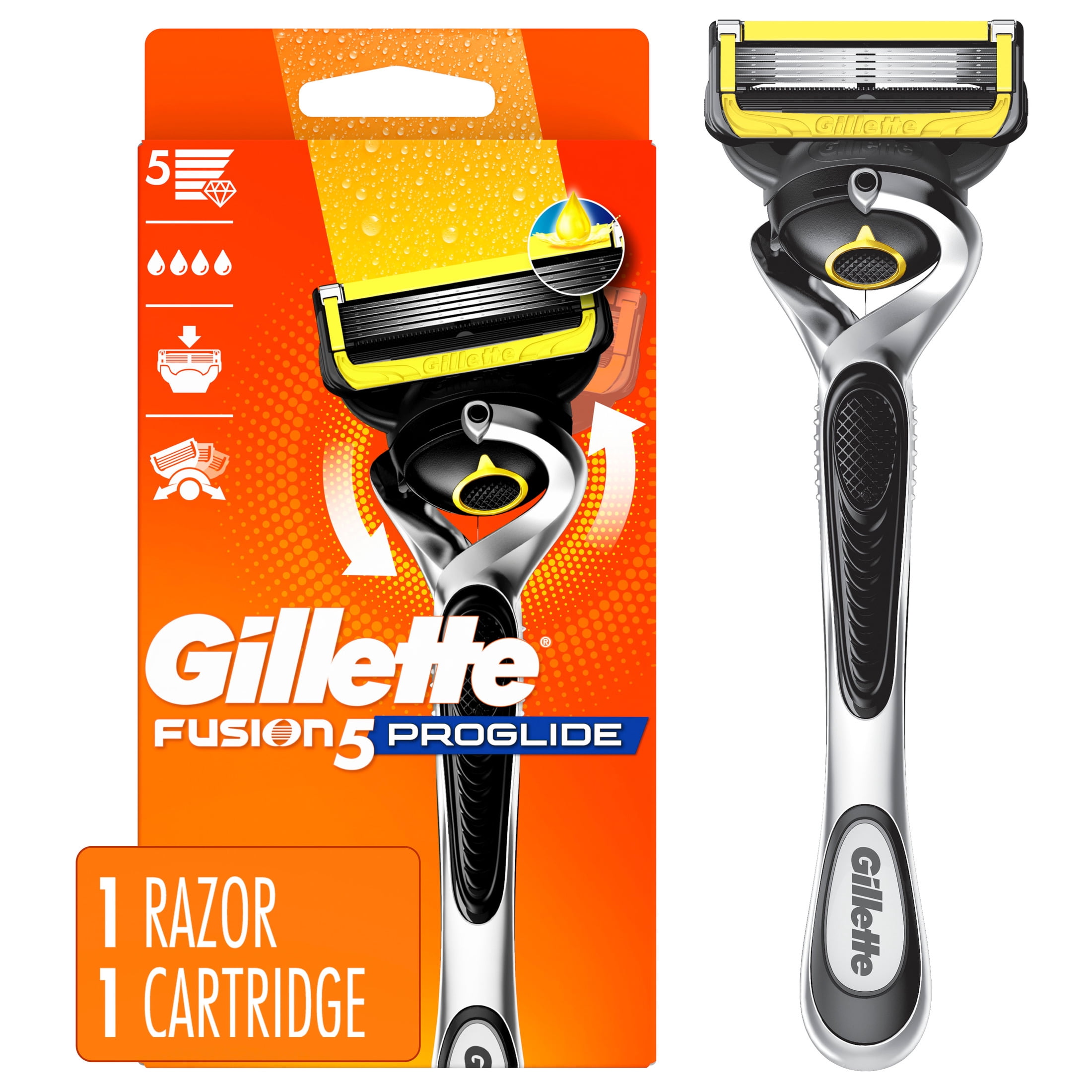 Gillette, Fusion5 ProGlide Shield men's Razor, 1 Handle 1 Refill