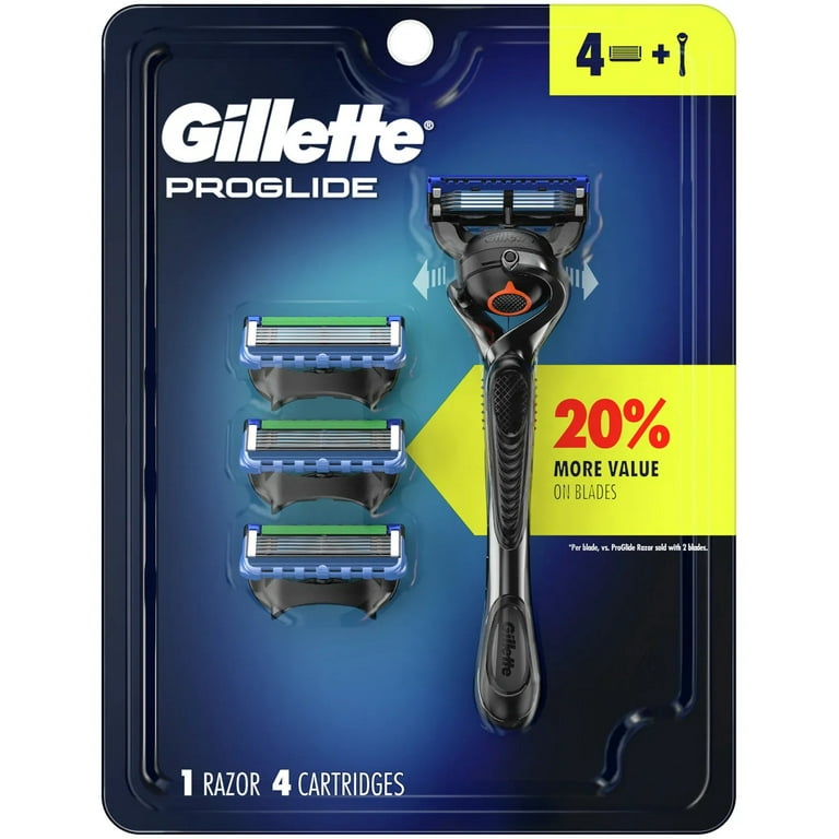Gillette Proglide 1 Razor Handle + 4 Refill Blade Cartridges