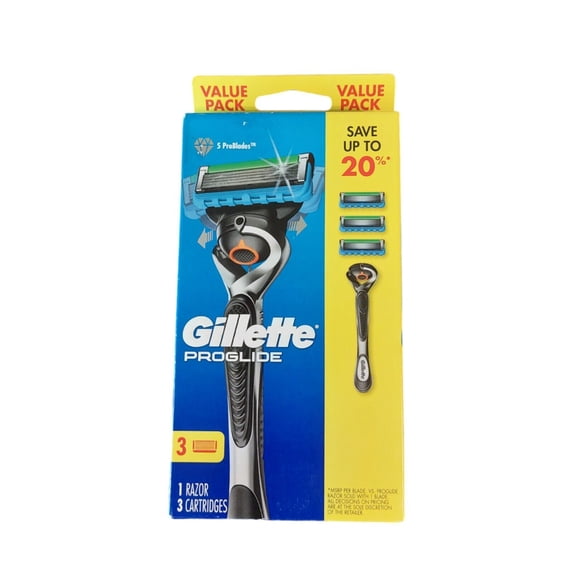 Gillette Proglide Manual Shaving Razor with 1 Razor & 3 Cartridges, 4 Count