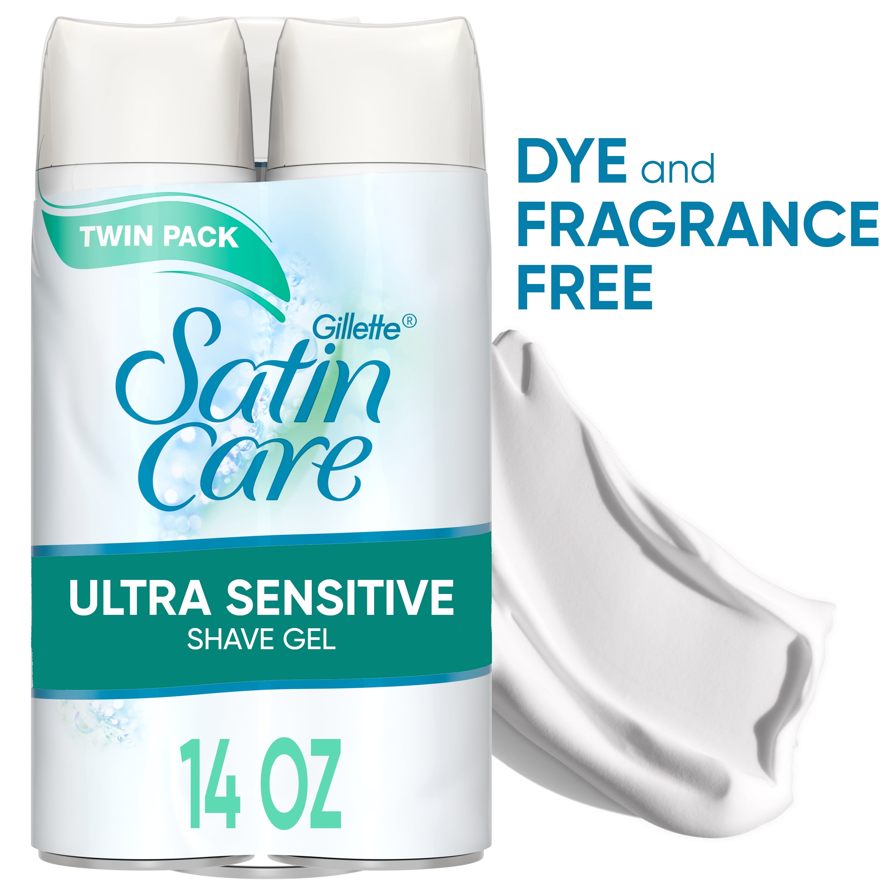 Gillette Satin Care Ultra Sensitive Women's Shave Gel, Fragrance Free