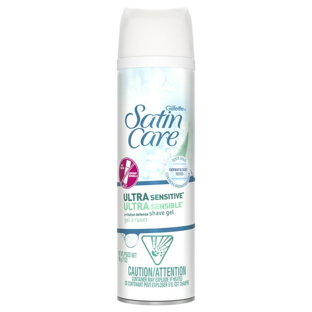 Gillette Satin Care Ultra Sensitive Women’s Shave Gel, Fragrance Free, 7 oz
