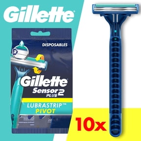 Gillette Sensor 2 Plus Pivoting Men 2 Blade Disposable Razor,10 count