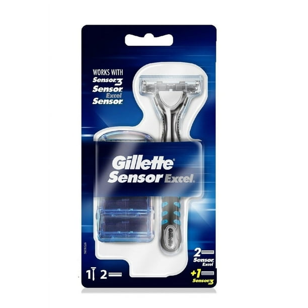 Gillette Sensor Excel Razor w/ 2 Sensor Excel Cartridges & 1 Sensor3 ...