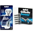 thumbnail image 1 of Gillette Sensor Excel Razor w/ 3 Cartridges + Gillette Sensor 5 Ct. Refill Blades + Schick Slim Twin ST for Sensitive Skin, 1 of 2