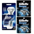thumbnail image 1 of Gillette Sensor Excel Razor w/ 3 Cartridges + Gillette Sensor Excel 10 Ct. Refill Blades (Pack of 2) + LA Cross Manicure 74858, 1 of 1