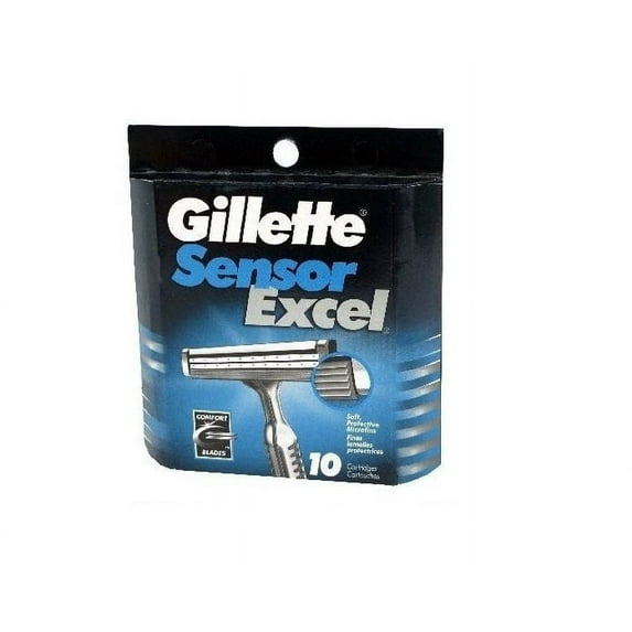 Gillette Sensor Excel Refill Blade Cartridges, 10 Ct. + Schick Slim Twin ST for Sensitive Skin