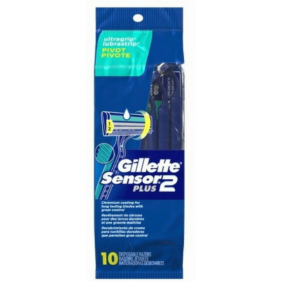 Gillette Sensor2 Plus Disposable Razors 10 ct (Pack of 2)