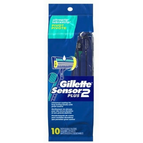 Gillette Sensor2 Plus Disposable Razors 10 ct (Pack of 3)