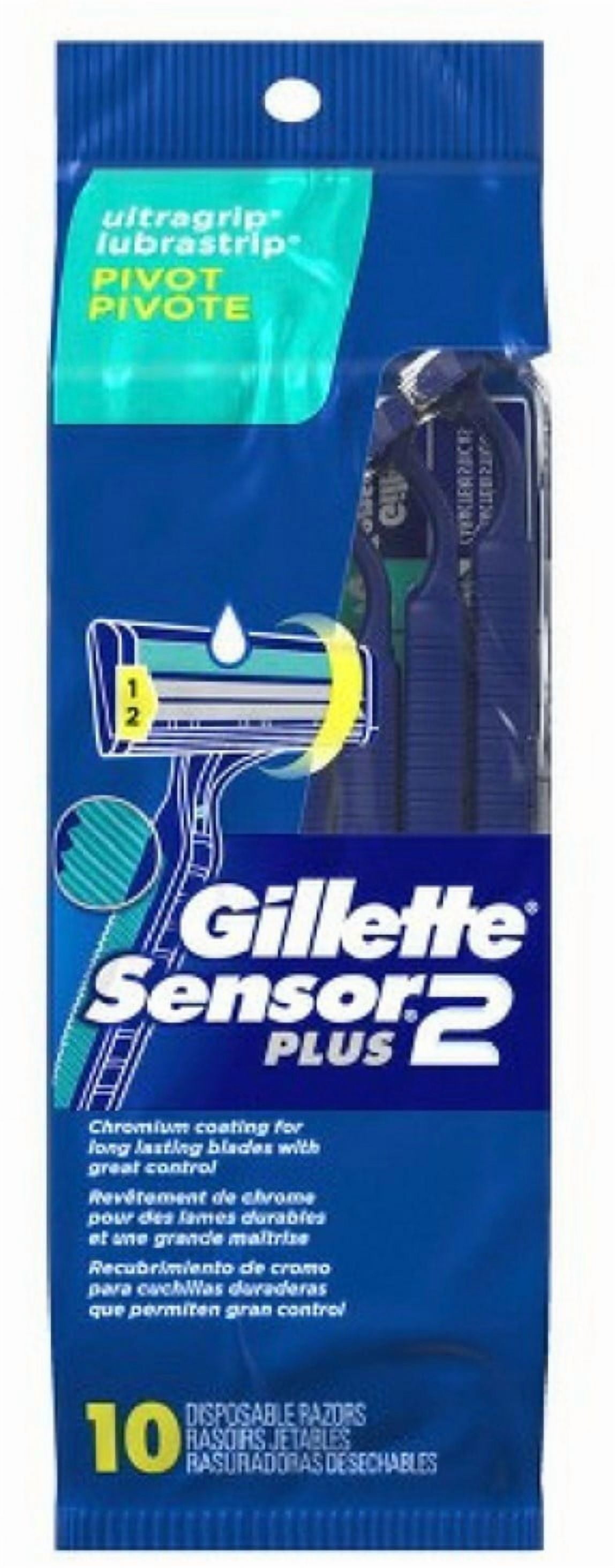 Gillette Sensor2 Plus Disposable Razors 10 ct (Pack of 6)