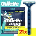 thumbnail image 1 of Gillette Sensor2 Plus Pivot Men's Disposable Manual Razor, 21 Razors, Blue, 1 of 9