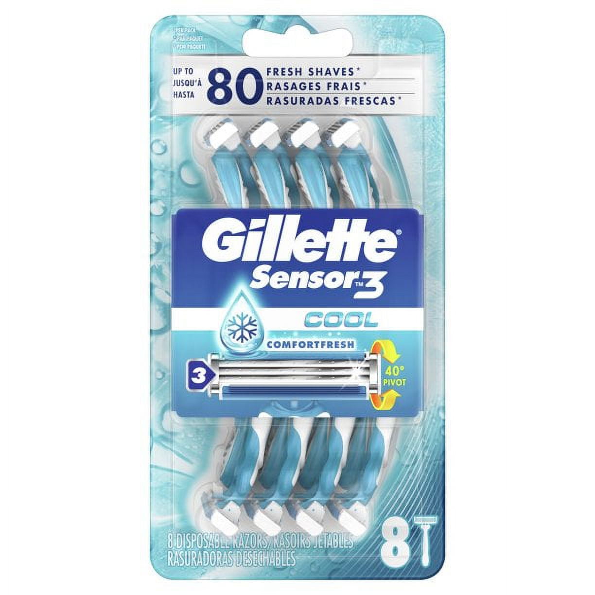 Gillette Sensor3 Cool Men's 3-Bladed Disposable Razor Pack of 3