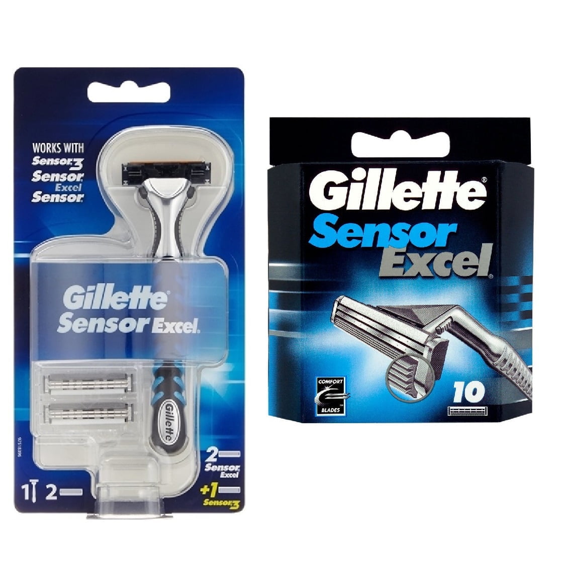 Gillette Sensor3 Razor Handle, Sensor Excel Refill Blades 10 Count