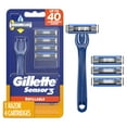 thumbnail image 1 of Gillette Sensor3 Refillable Razor for Men, 1 Shaving Razor Handle & 4 Blade Refills, Blue, 1 of 10