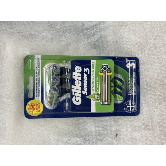 Gillette Sensor3 Sensitive Men's Disposable Razor, 3 Razors Count