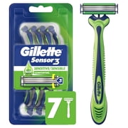 Gillette Sensor3 Sensitive Mens Disposable Razor, 7 Razors