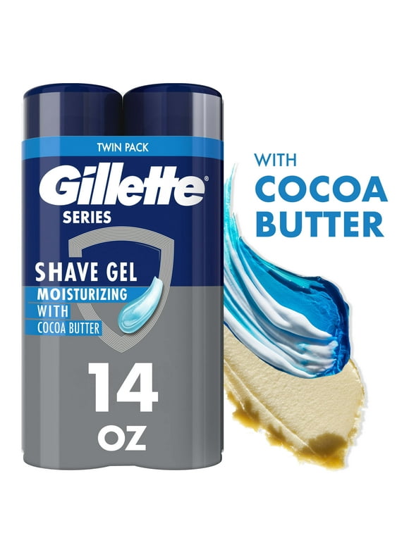 Gillette Series Moisturizing Shave Gel for Men with Cocoa Butter, Twin Pack (2-7oz Cans), 14oz