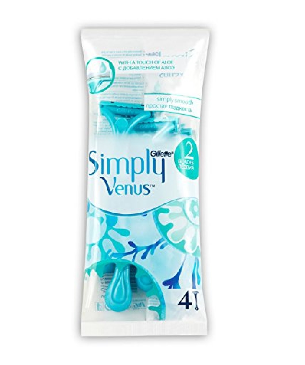 Gillette Simply Venus 2 Blade Disposable Razors With A Touch of Aloe, 4 Count - image 1 of 7