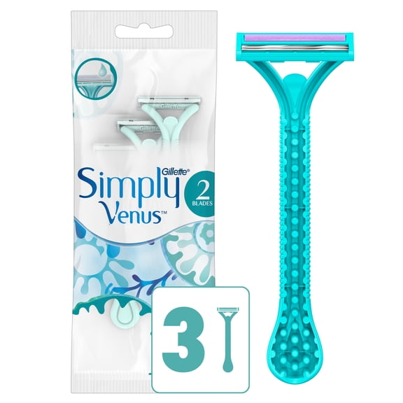 Simply Venus 2 Disposable Razors, 3 Count