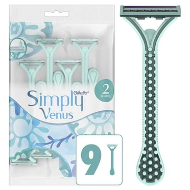 Gillette Simply Venus 2 Disposable Razors for Women, 9 Count, Blue