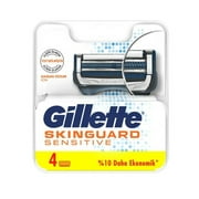Gillette SkinGuard Sensitive Razor for Men Refill Razor Blade Cartridges, 4 Count