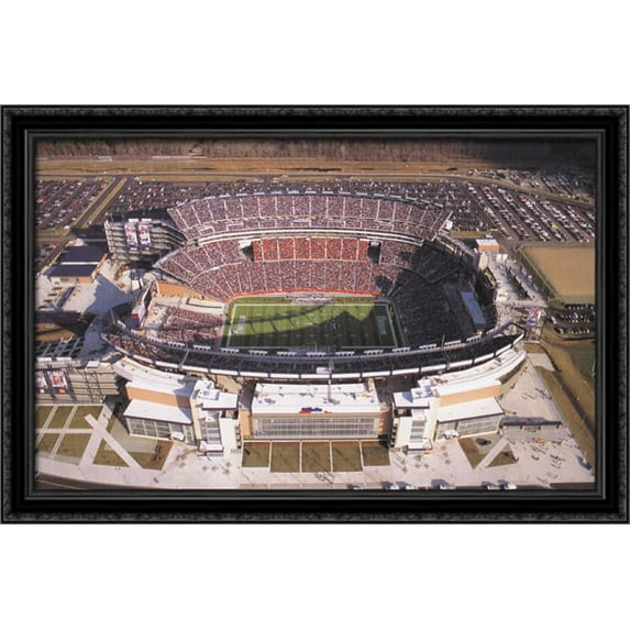 Gillette Stadium 40x26 Large Black Ornate Wood Framed Canvas Art - Home of the New England Patriots