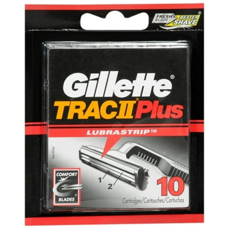 Gillette Trac II Plus Cartridges 10 Each (Pack of 6)